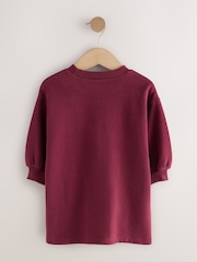 Burgundy Relaxed Sweat Dress (3mths-7yrs) - Image 5 of 8