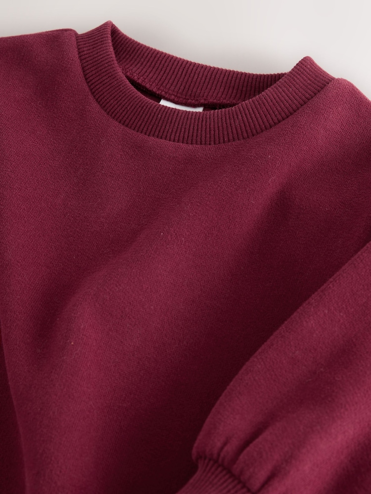 Burgundy Relaxed Sweat Dress (3mths-7yrs) - Image 8 of 8