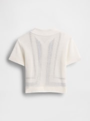 Gap White Crochet Knit Shirt - Image 3 of 4