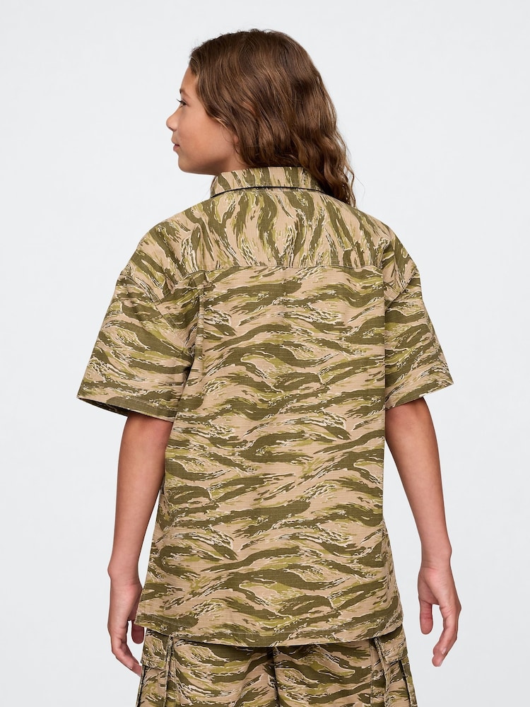 Gap Green Camo Ripstop Utility Shirt (4-13yrs) - Image 2 of 5 Gap Green Camo Ripstop Utility Shirt (4-13yrs) - Image 2 of 5