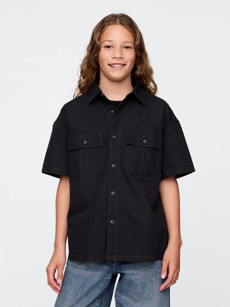 Gap Black Ripstop Utility Shirt (4-13yrs) - Image 1 of 5