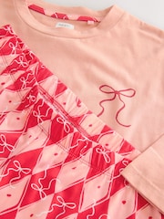 Peach Pink Cotton Short Sleeve Pyjamas - Image 4 of 4