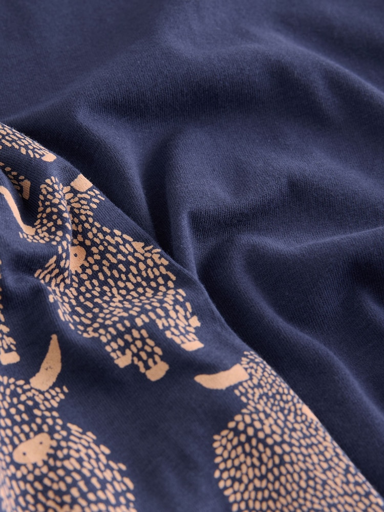 Navy Hamish The Highland Cow Short Sleeve Pyjamas - Image 2 of 3 Navy Hamish The Highland Cow Short Sleeve Pyjamas - Image 2 of 3