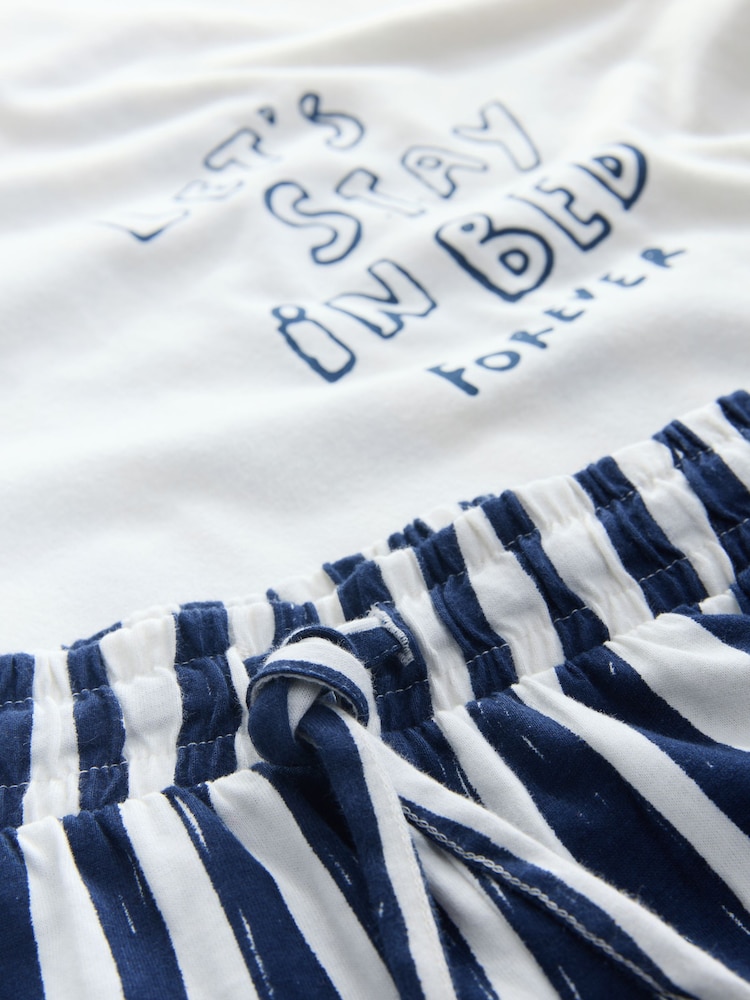 Blue Graphic Short Sleeve Pyjamas - Image 4 of 4