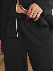 Black Jersey Button Through Pyjamas - Image 5 of 9
