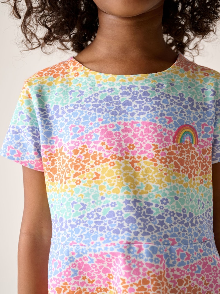 Little Bird by Jools Oliver Pink Multi Short Sleeve Skater Dress - Image 4 of 4 Little Bird by Jools Oliver Pink Multi Short Sleeve Skater Dress - Image 4 of 4