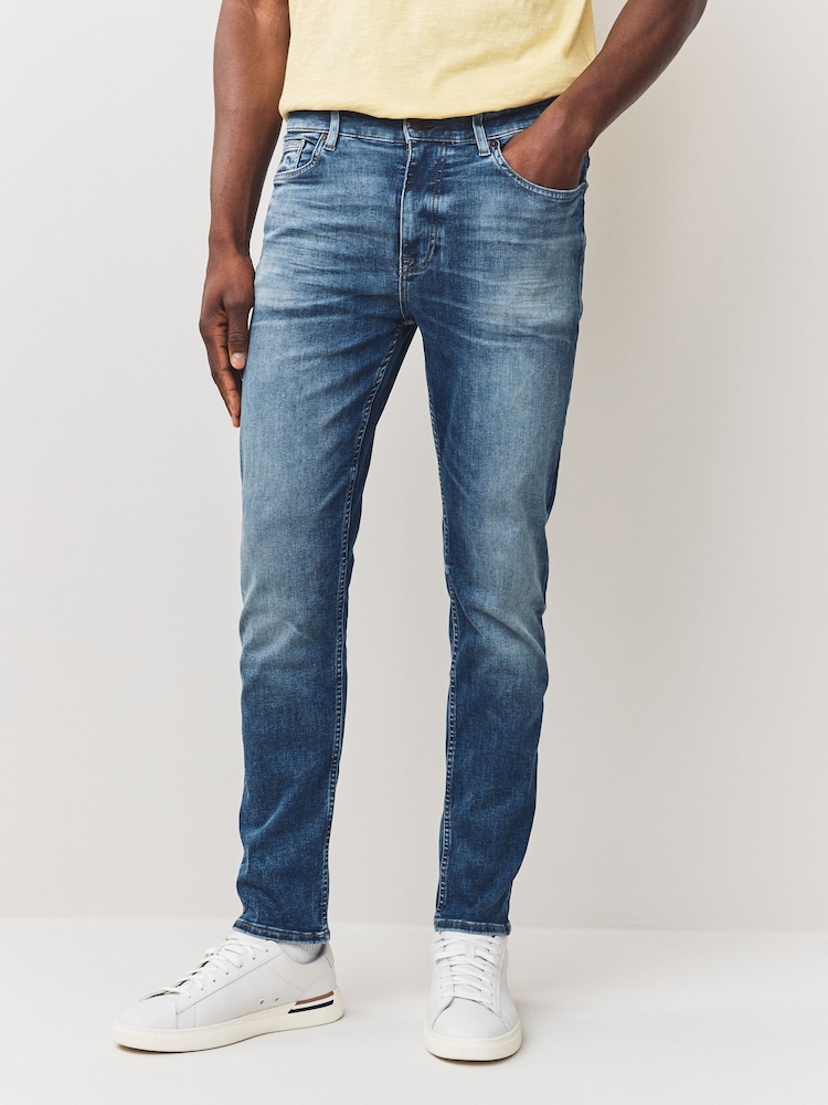 BOSS Light Blue Delaware Slim Fit Denim Jeans - Image 1 of 6 BOSS Light Blue Delaware Slim Fit Denim Jeans - Image 1 of 6