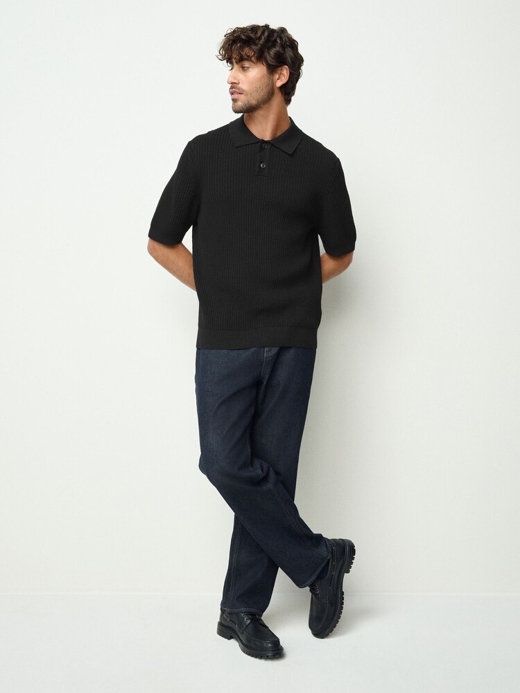Preto - BOSS Akoppo Knitted Polo Shirt - Imagem 2 de 5