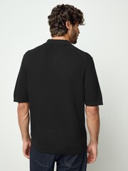 Preto - BOSS Akoppo Knitted Polo Shirt - Imagem 3 de 5