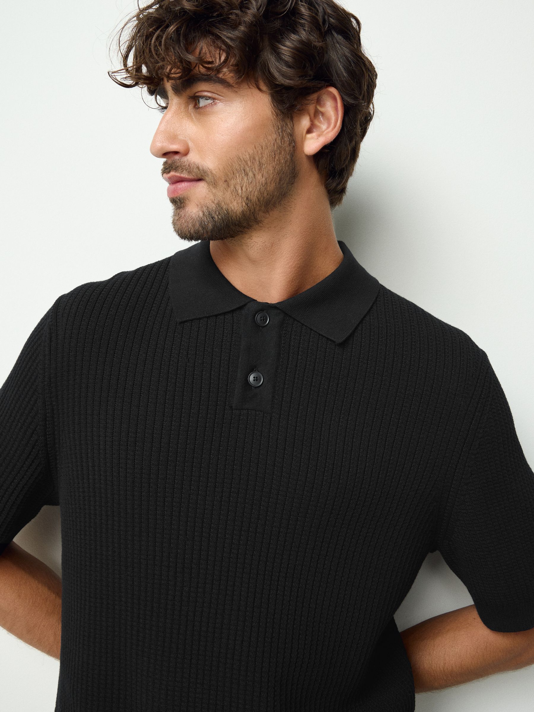 Buy BOSS Black Akoppo Knitted Polo Shirt from Next Luxembourg