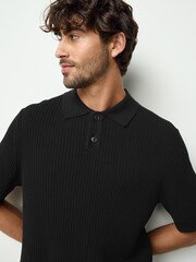 Preto - BOSS Akoppo Knitted Polo Shirt - Imagem 4 de 5