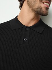 Preto - BOSS Akoppo Knitted Polo Shirt - Imagem 5 de 5