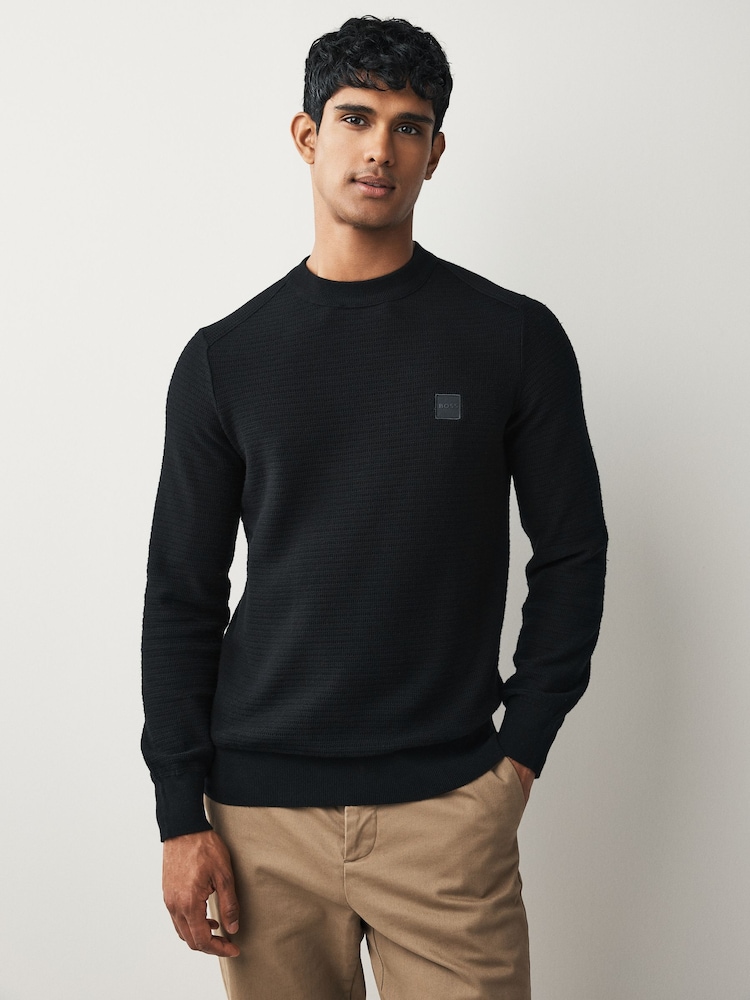 BOSS Regular Fit Anion Textured Jumper - Imagen 1 de 5