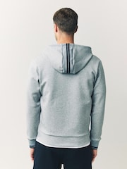 BOSS Silver Logo Zip Through Hooded Sweatshirt - Image 3 of 6