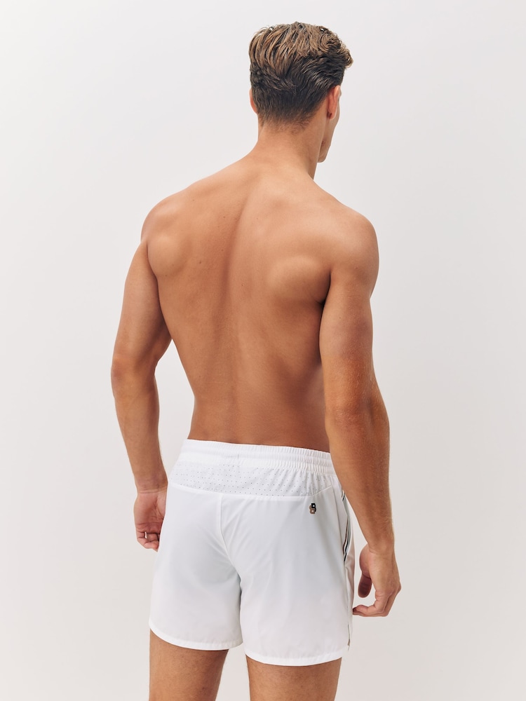 BOSS White Match Logo Shorts - Image 2 of 6