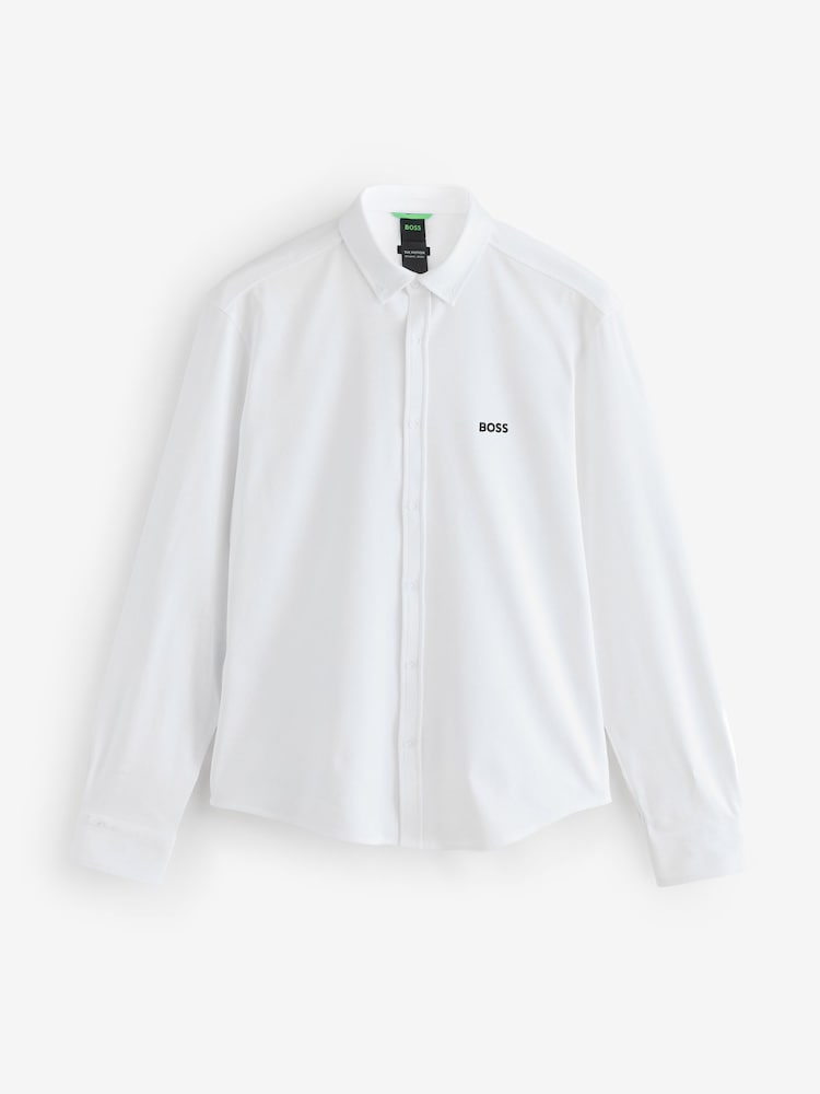 BOSS White Regular Fit Motion Long Sleeve Shirt - Image 1 of 1