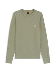 Verde - Pulôver de malha com patch de logotipo BOSS Anion e mistura de cashmere - Imagem 5 de 5