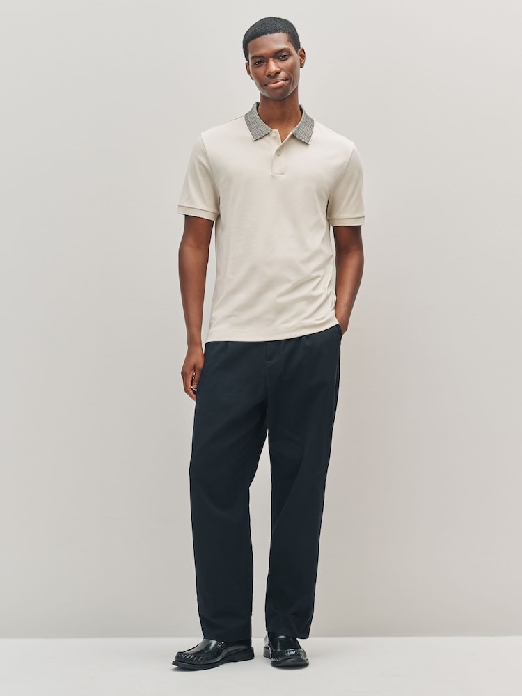 BOSS White Parlay Contrast Collar Polo Shirt - Image 2 of 5