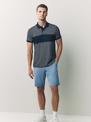 BOSS Blue Check Polo Shirt - Image 2 of 5