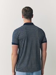BOSS Blue Check Polo Shirt - Image 3 of 5