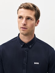 BOSS Blue Dark Regular Fit Motion Long Sleeve Shirt - Image 5 of 6
