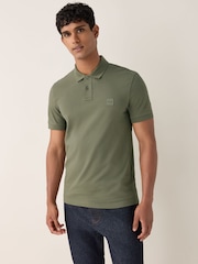 BOSS Green Light Slim Fit Passenger Box Logo Polo Shirt - Image 1 of 6