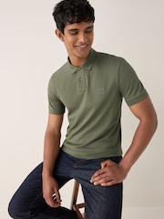 BOSS Green Light Slim Fit Passenger Box Logo Polo Shirt - Image 3 of 6