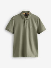 BOSS Green Light Slim Fit Passenger Box Logo Polo Shirt - Image 6 of 6