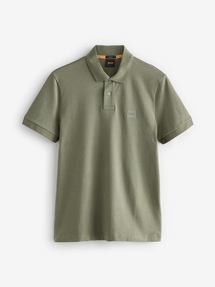 BOSS Green Light Slim Fit Passenger Box Logo Polo Shirt - Image 6 of 6