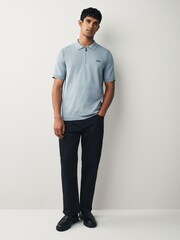 BOSS Grey Ever Zip Neck Knitted Polo Shirt - Image 4 of 5