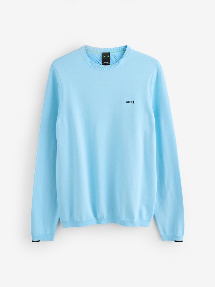 BOSS Blue Regular Fit Ever Crew Neck Jumper - Image 1 of 1 BOSS Blue Regular Fit Ever Crew Neck Jumper - Image 1 of 1