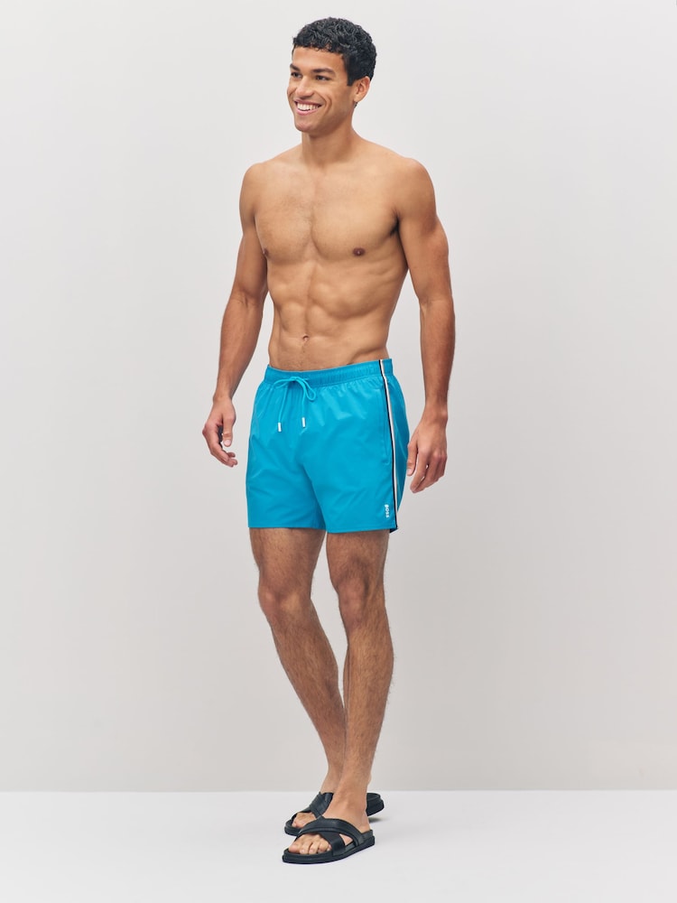 BOSS Blue Iconic Side Stripe Swim Shorts - Image 2 of 6