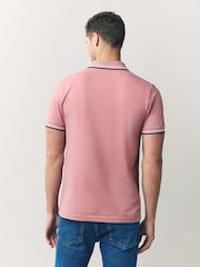 BOSS Pink Paul Tipped Polo Shirt - Image 3 of 5