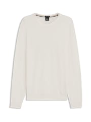 BOSS White Regular Fit Botto Crew Neck Jumper - Image 1 of 1