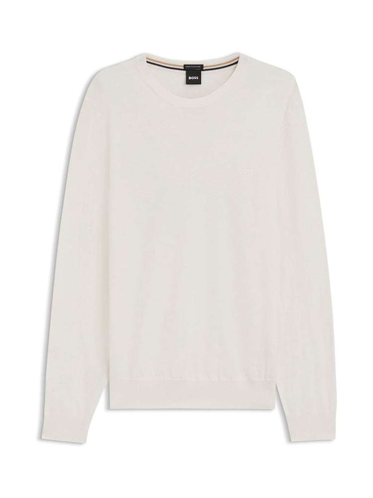 BOSS White Regular Fit Botto Crew Neck Jumper - Image 1 of 1