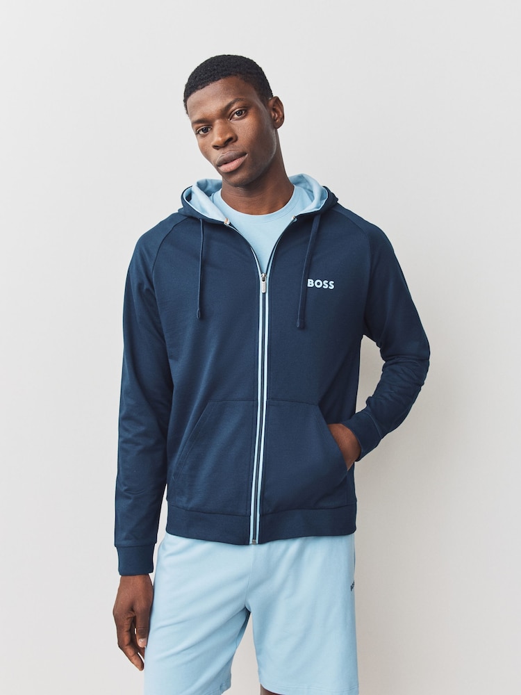 BOSS Grey Authentic Logo Hooded Jacket - Image 1 of 5 BOSS Grey Authentic Logo Hooded Jacket - Image 1 of 5