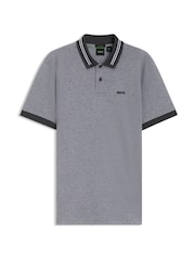 BOSS Grey Contrast Collar Polo Shirt - Image 1 of 1