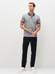 Cinza - Camisa polo BOSS com gola contrastante - Imagem 3 de 5