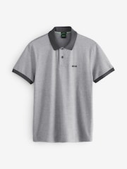 Cinza - Camisa polo BOSS com gola contrastante - Imagem 5 de 5