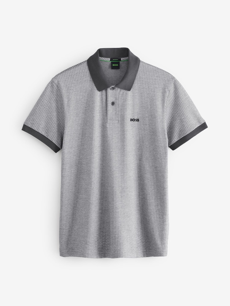 Cinza - Camisa polo BOSS com gola contrastante - Imagem 5 de 5