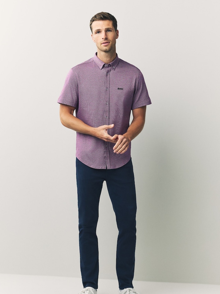 Azul - Camisa BOSS Regular fit Motion short sleeve - Imagem 2 de 4