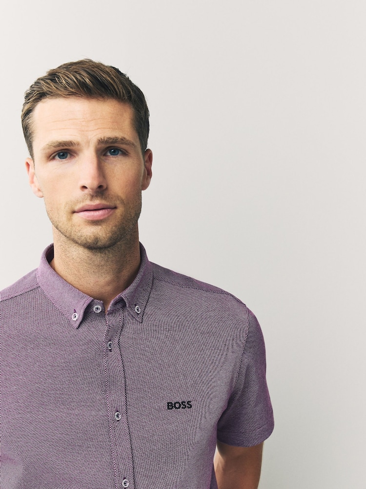 Azul - Camisa BOSS Regular fit Motion short sleeve - Imagem 4 de 4