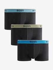 BOSS Black/Blue Power Logo Trunks 3 Pack - Image 1 of 4