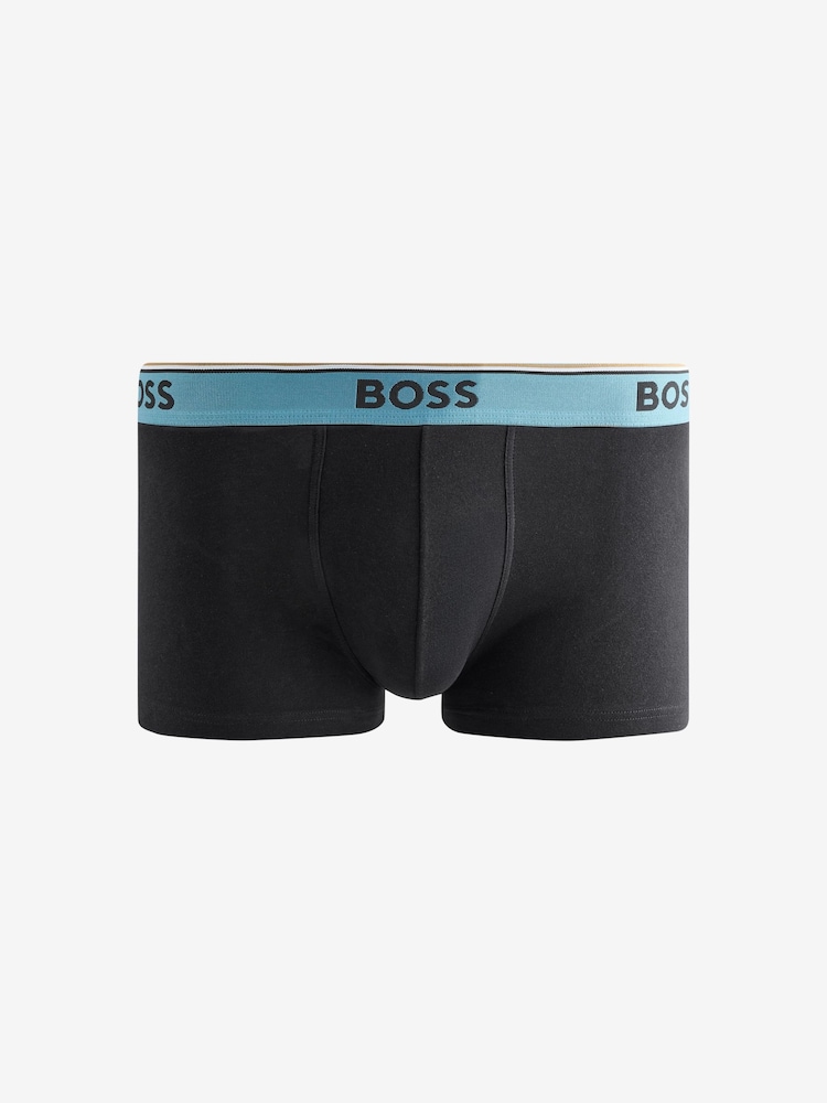 BOSS Black/Blue Power Logo Trunks 3 Pack - Image 2 of 4