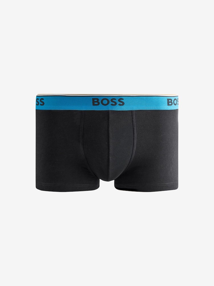 BOSS Black/Blue Power Logo Trunks 3 Pack - Image 4 of 4