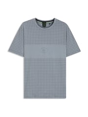 BOSS Grey Check Golf Logo T-Shirt - Image 1 of 1