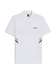 BOSS White Paule Tech Polo Shirt - Image 1 of 1