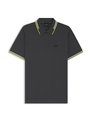 BOSS Grey Paul Tipped Polo Shirt - Image 1 of 6