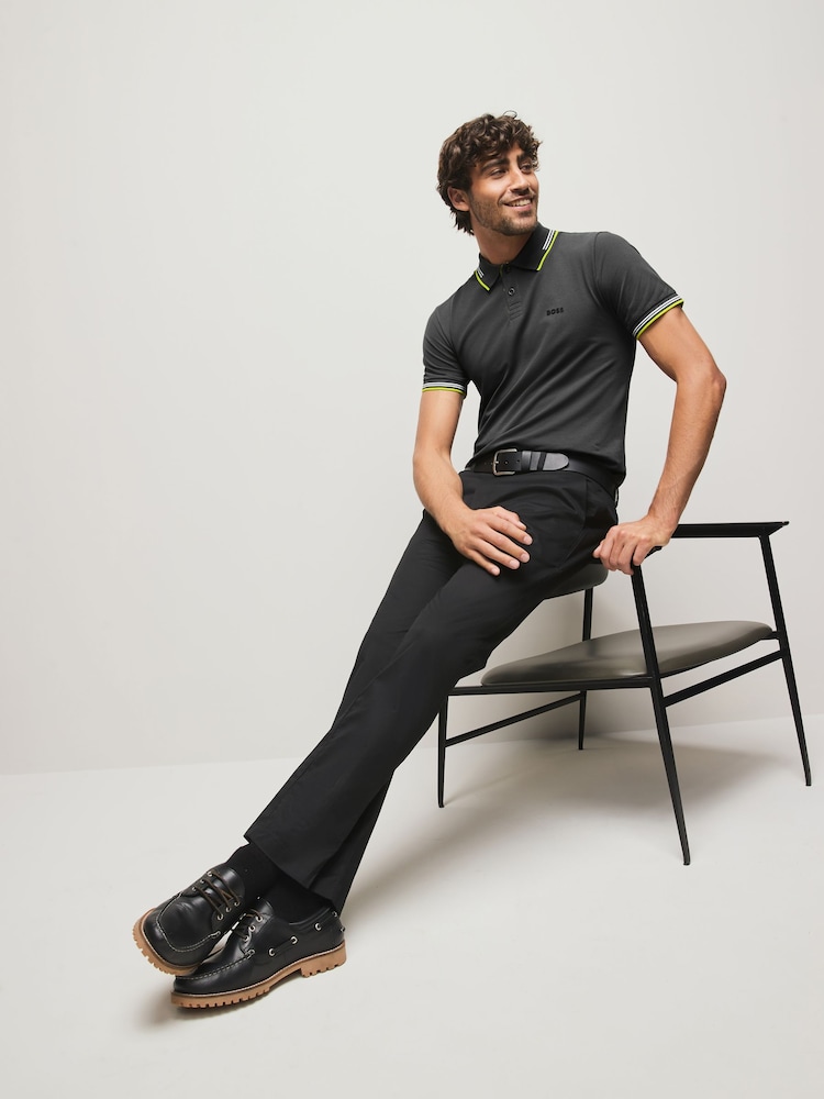 BOSS Grey Paul Tipped Polo Shirt - Image 2 of 6 BOSS Grey Paul Tipped Polo Shirt - Image 2 of 6