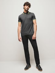 BOSS Grey Paul Tipped Polo Shirt - Image 3 of 6